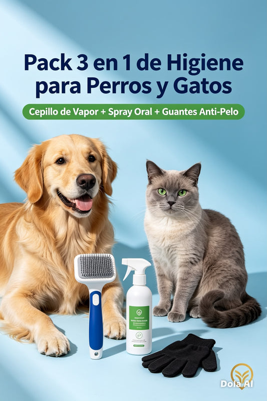Rutina Impecable: Kit Esencial 3 en 1 para Perros y Gatos